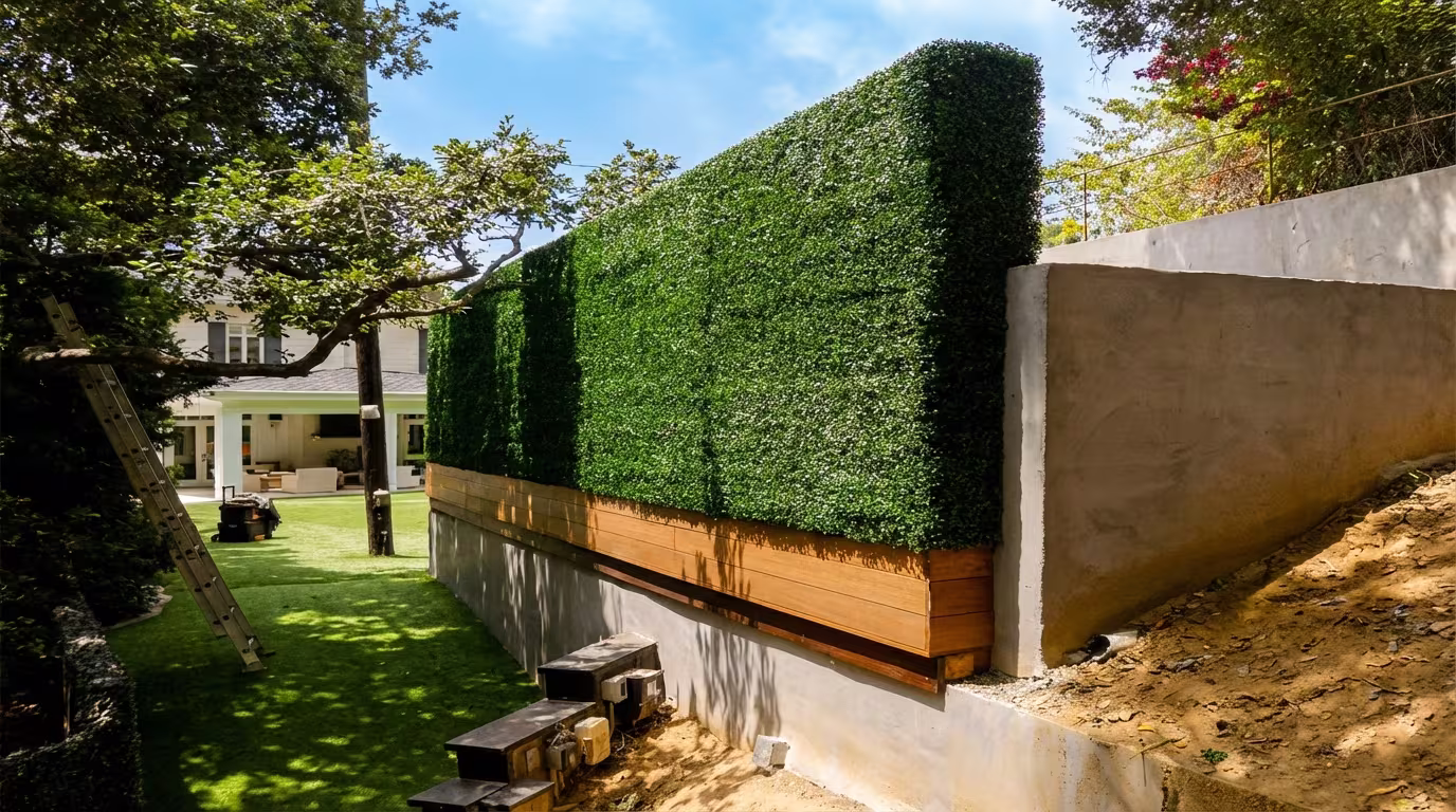 Completed Brentwood backyard privacy installation