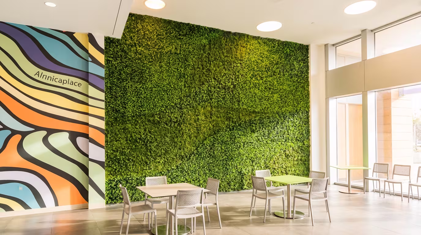 Santa Monica Mall artificial living wall installation