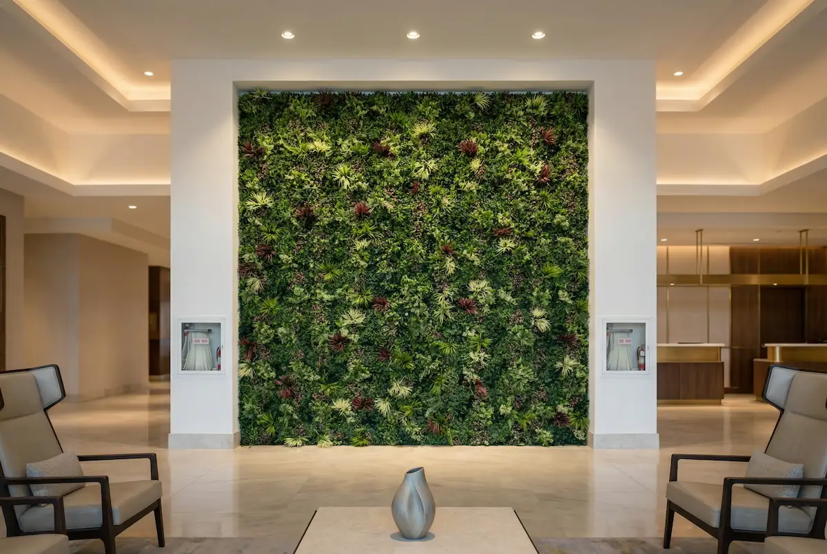 Hotel lobby living wall