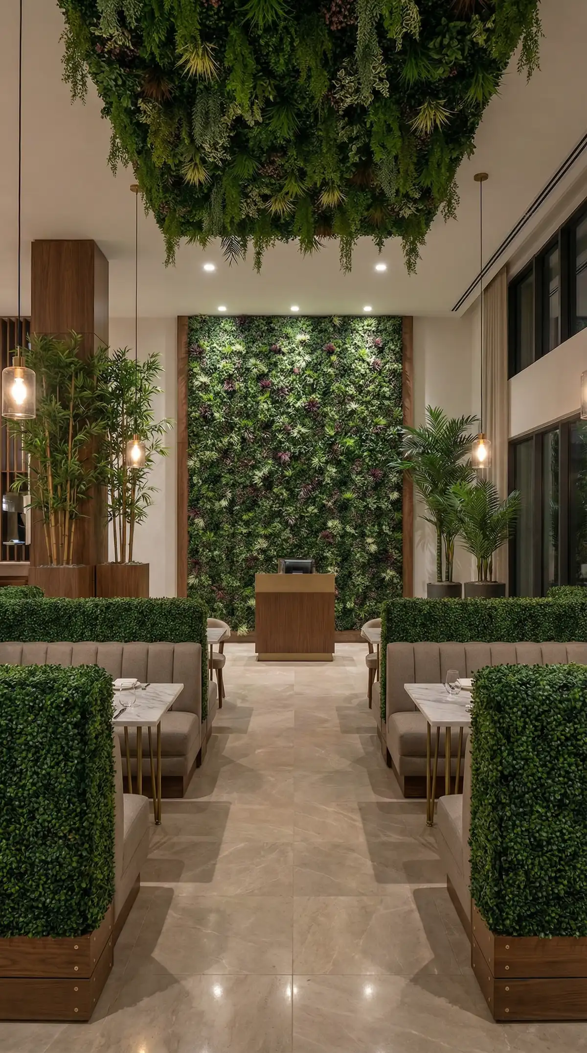 Hotel lobby living wall
